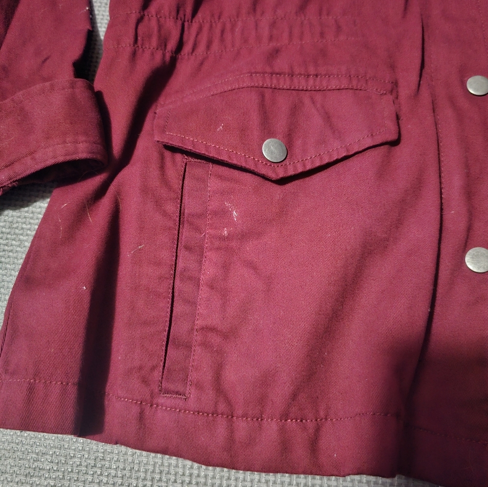 Maroon Utility Jacket - Picture 2 of 3